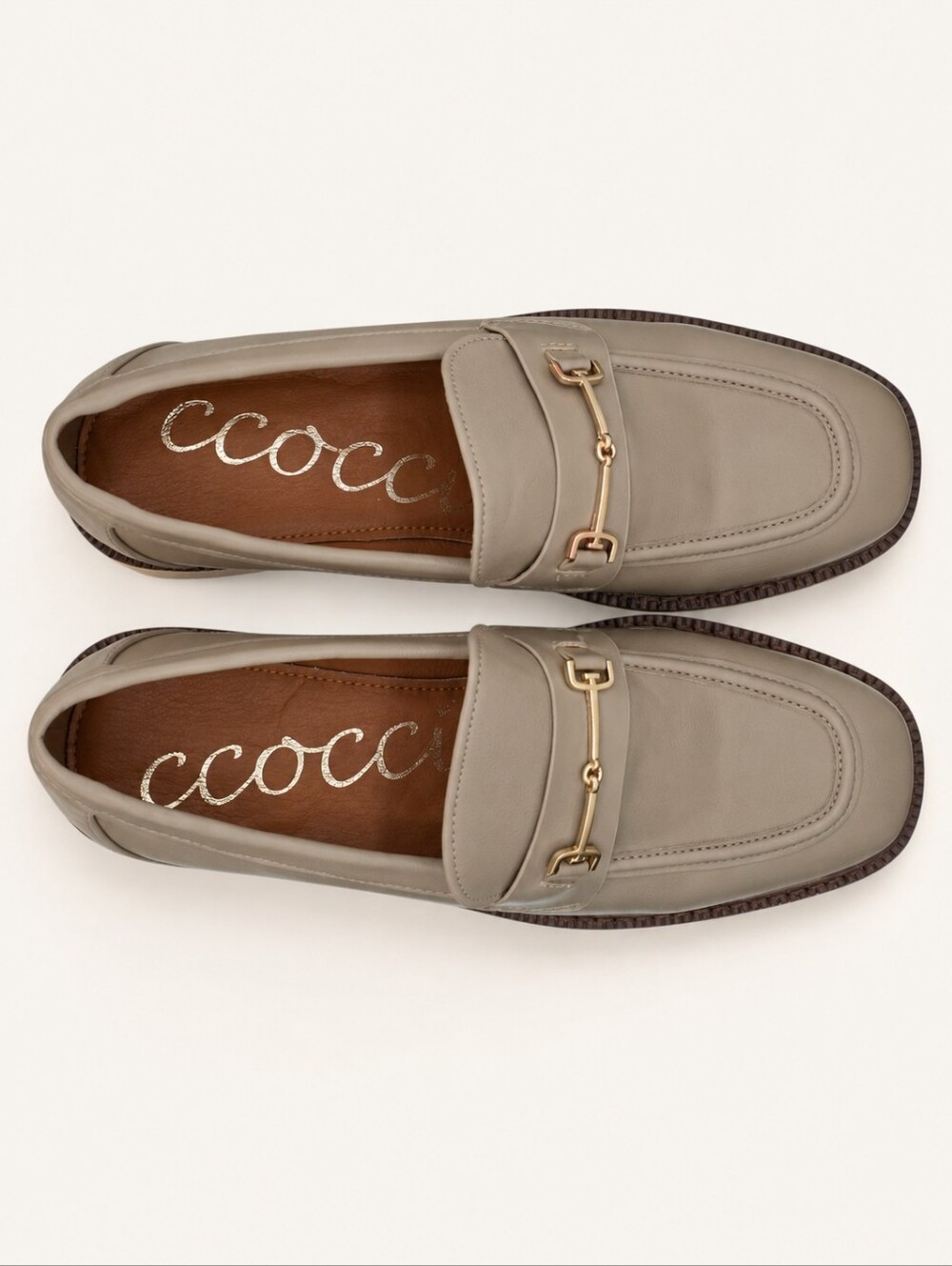 CCOCCI Megan Taupe Horsebit Lug Sole Loafers Size 10 NWOB